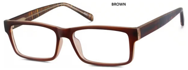 PLASTIC FRAME-RECTANGLE-Full Rim-Custom Reading Glasses-CE2302-Brown