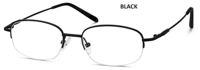 STAINLESS STEEL-RECTANGULAR-HALF Rim-Custom Reading Glasses-CE3364