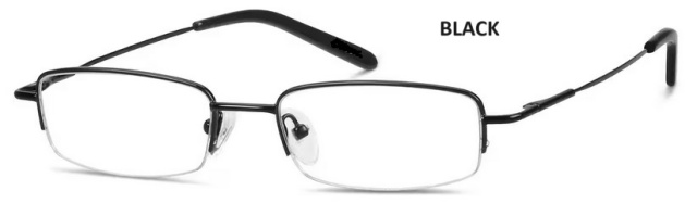 STAINLESS STEEL-RECTANGLE-HALF Rim-Custom Reading Glasses-CE9164